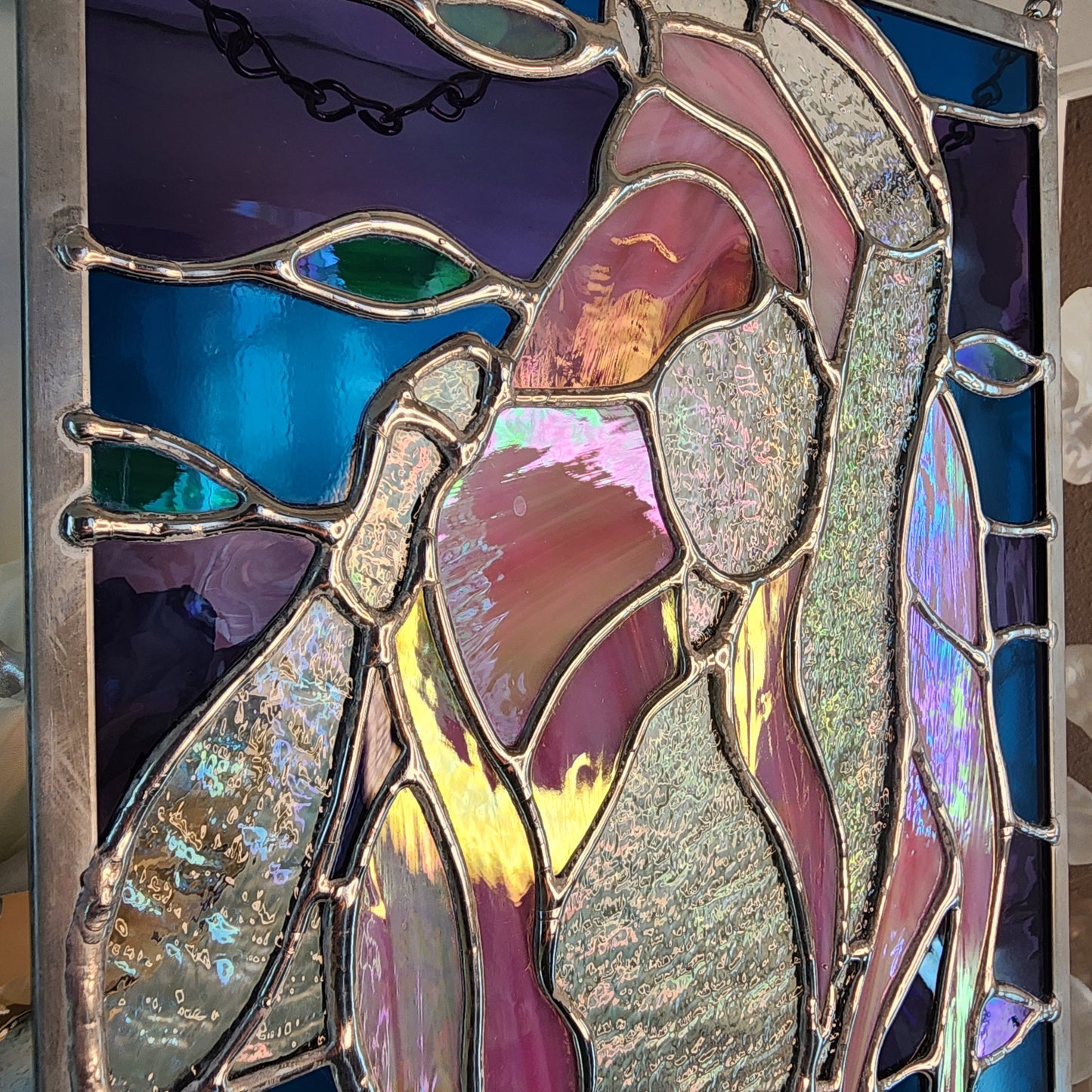 Stained Glass Iridescent Mermaid