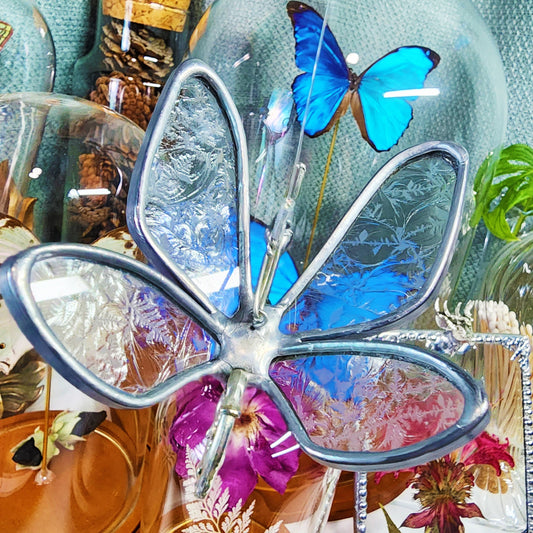 Clear Glue Chip - Flying Key - Stained Glass Suncatcher