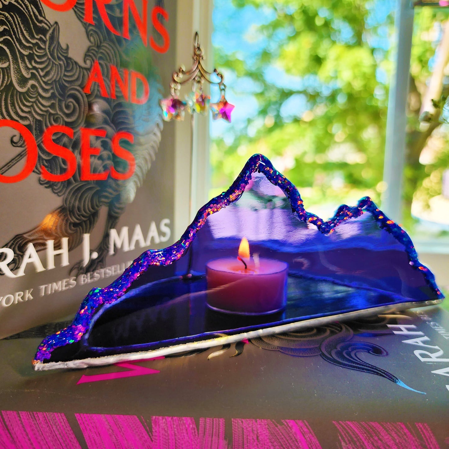 Ramiel Tea Light Candel Holder in Stained Glass - Shelf Decor - ACOTAR SJM Merch